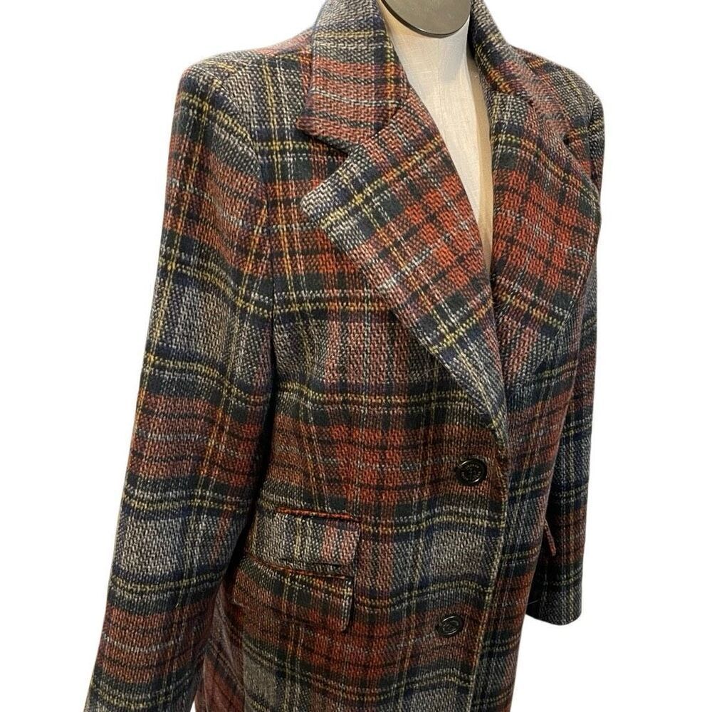 Lauren Ralph Lauren Womens Wool Blend Blanket Plaid Reefer Coat 18 Classic Heavy - Picture 5 of 10
